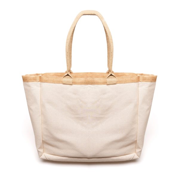 Natural jute eco-friendly shopper with padded cotton webbed handles, cotton lining and gusset.