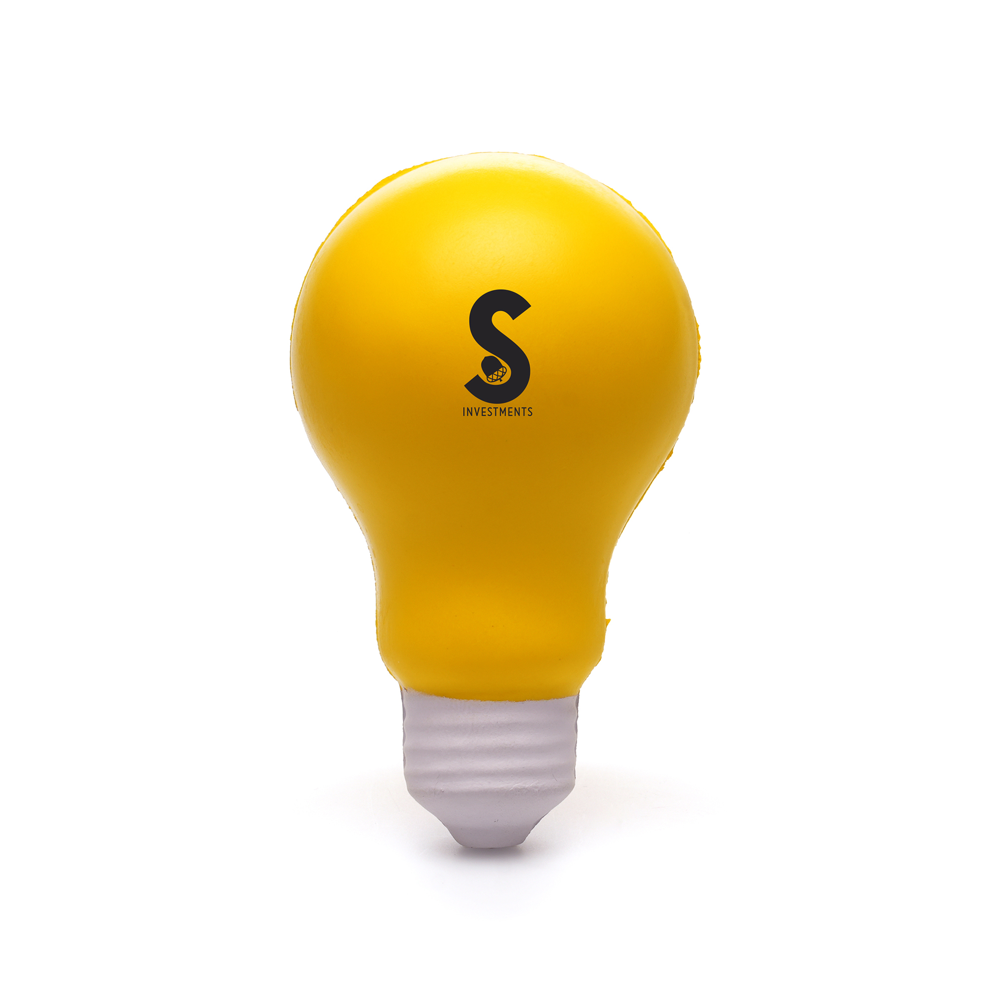 Light bulb shaped PU stress toy.