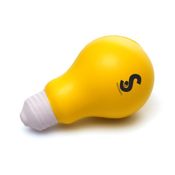 Light bulb shaped PU stress toy.