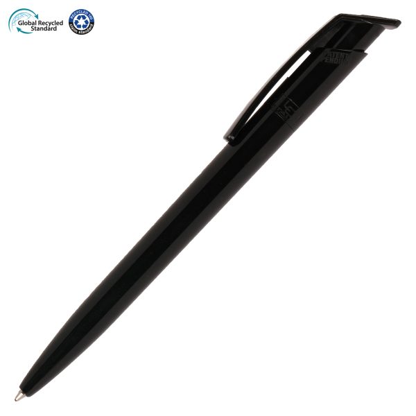 An attractive push action ball pen made from 100% ethically sourced recycled materials, with a traceable footprint. For every two pens purchased, an entire plastic bottle is prevented from entering the ocean. The Recycool is produced in Europe to maintain a lower carbon footprint. Imprinted with ‘Made with Social Plastic’ on the upper barrel of the pen, opposite the clip. This product also includes a European jumbo refill that has a writing length of 2500m.