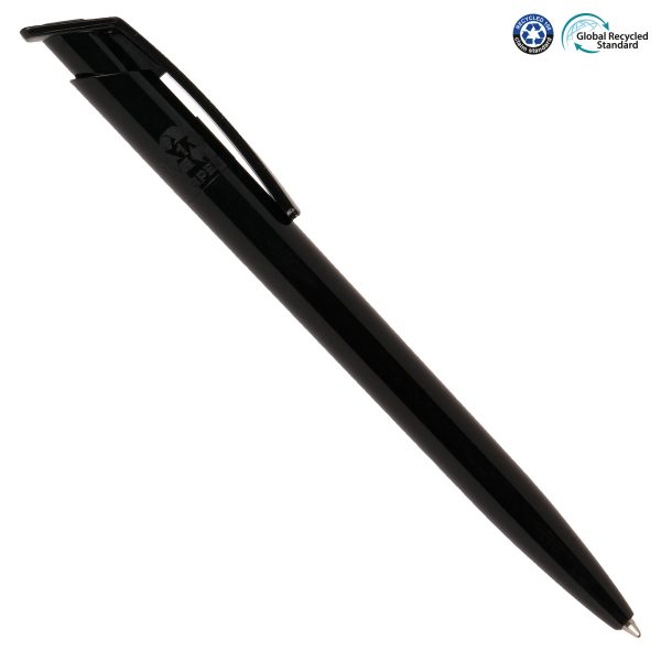 An attractive push action ball pen made from 100% ethically sourced recycled materials, with a traceable footprint. For every two pens purchased, an entire plastic bottle is prevented from entering the ocean. The Recycool is produced in Europe to maintain a lower carbon footprint. Imprinted with ‘Made with Social Plastic’ on the upper barrel of the pen, opposite the clip. This product also includes a European jumbo refill that has a writing length of 2500m.