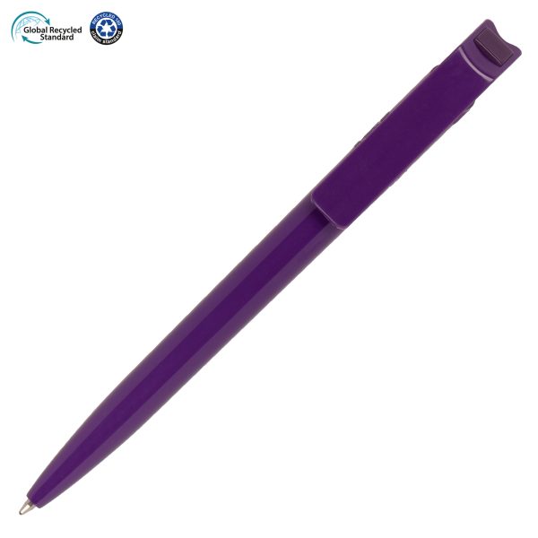 An attractive push action ball pen made from 100% ethically sourced recycled materials, with a traceable footprint. For every two pens purchased, an entire plastic bottle is prevented from entering the ocean. The Recycool is produced in Europe to maintain a lower carbon footprint. Imprinted with ‘Made with Social Plastic’ on the upper barrel of the pen, opposite the clip. This product also includes a European jumbo refill that has a writing length of 2500m.