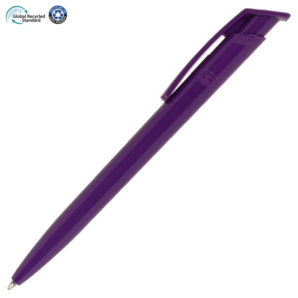 An attractive push action ball pen made from 100% ethically sourced recycled materials, with a traceable footprint. For every two pens purchased, an entire plastic bottle is prevented from entering the ocean. The Recycool is produced in Europe to maintain a lower carbon footprint. Imprinted with ‘Made with Social Plastic’ on the upper barrel of the pen, opposite the clip. This product also includes a European jumbo refill that has a writing length of 2500m.