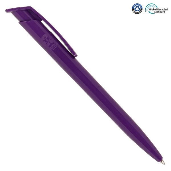 An attractive push action ball pen made from 100% ethically sourced recycled materials, with a traceable footprint. For every two pens purchased, an entire plastic bottle is prevented from entering the ocean. The Recycool is produced in Europe to maintain a lower carbon footprint. Imprinted with ‘Made with Social Plastic’ on the upper barrel of the pen, opposite the clip. This product also includes a European jumbo refill that has a writing length of 2500m.