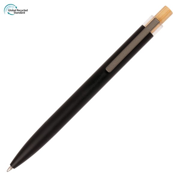 A stylish and sustainable metal pen that gives back! With a modern design it includes a recycled aluminium barrel with a pre-printed recycled symbol, natural bamboo plunger encased within a transparent PETG surround and finished with a gun metal clip. 5p from every pen sold is donated to ‘Helping Uganda Schools Charity’