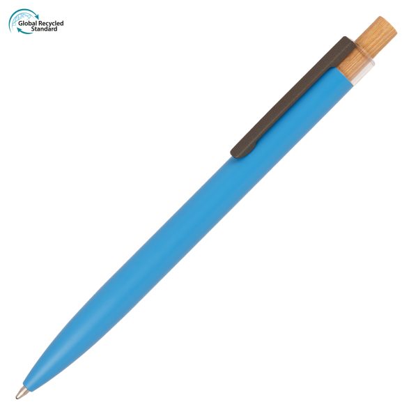 A stylish and sustainable metal pen that gives back! With a modern design it includes a recycled aluminium barrel with a pre-printed recycled symbol, natural bamboo plunger encased within a transparent PETG surround and finished with a gun metal clip. 5p from every pen sold is donated to ‘Helping Uganda Schools Charity’