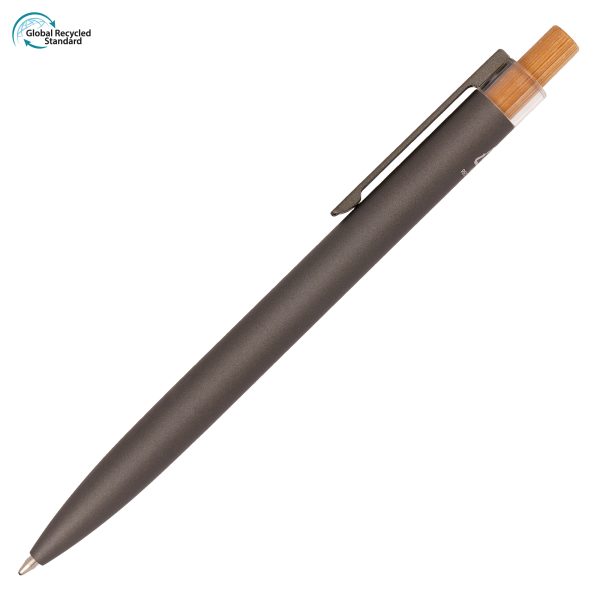 A stylish and sustainable metal pen that gives back! With a modern design it includes a recycled aluminium barrel with a pre-printed recycled symbol, natural bamboo plunger encased within a transparent PETG surround and finished with a gun metal clip. 5p from every pen sold is donated to ‘Helping Uganda Schools Charity’