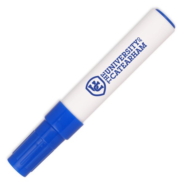 A whiteboard marker writes on many surfaces and can be dry-wiped without leaving a trace.