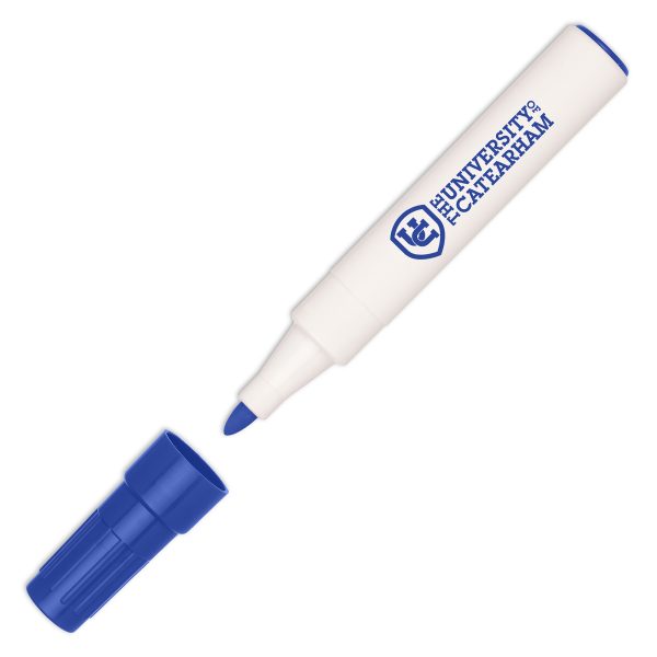 A whiteboard marker writes on many surfaces and can be dry-wiped without leaving a trace.
