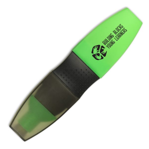 Flat capped neon highlighter with chisel nib, filled with water-based fluorescent ink made in Europe. Highlighter casing is produced from 30% recycled material. Excellent for marking and highlighting on all general paper types.