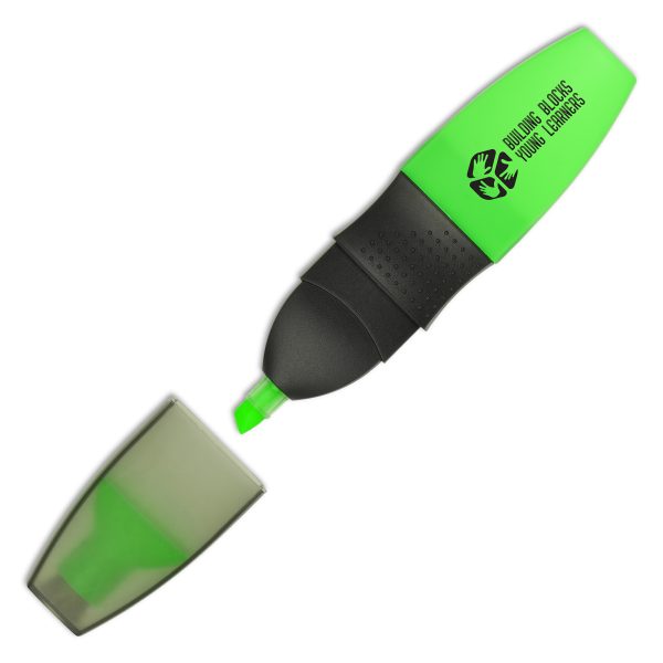 Flat capped neon highlighter with chisel nib, filled with water-based fluorescent ink made in Europe. Highlighter casing is produced from 30% recycled material. Excellent for marking and highlighting on all general paper types.