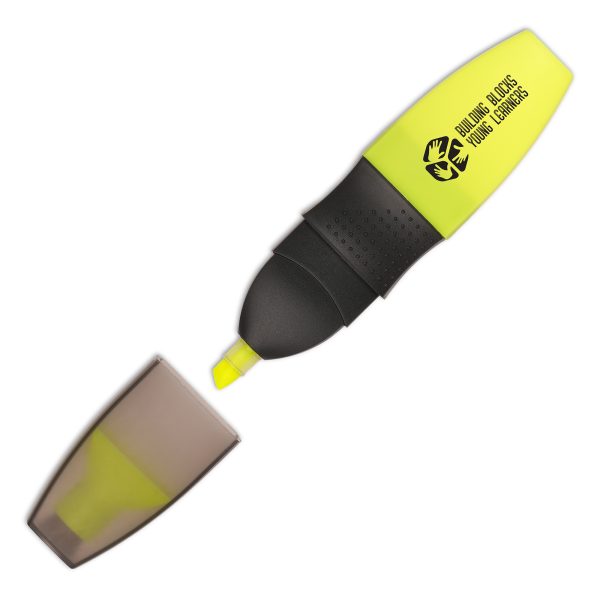 Flat capped neon highlighter with chisel nib, filled with water-based fluorescent ink made in Europe. Highlighter casing is produced from 30% recycled material. Excellent for marking and highlighting on all general paper types.