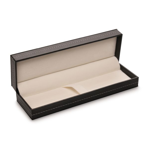 Elevate your gift-giving with the Stitch single gift box. This premium hinged lid box features exquisite stitch detailing and a plush velvet interior, perfect for your prestige pens.