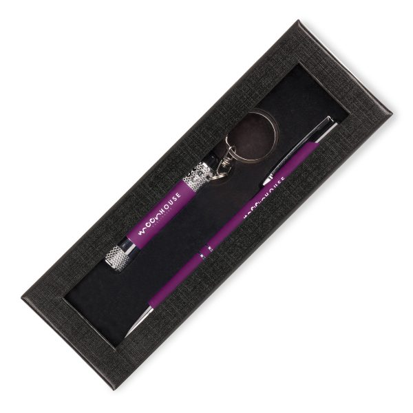 The Lumi soft feel 3 LED torch and Aladdin soft feel ball pen supplied in a purpose made gift box with a foam insert and a window. All items to be supplied as a whole set.