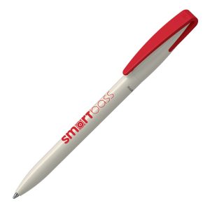 All components of this best-selling twist action ball pen are made up of Bio material, compostable plastic compound (polylactic acid from vegetable starch). All parts of this ball pen can be customised in 8 standard colours. MOQ 500pcs, 4 weeks lead time. Pantone matching available from 5000 pcs.