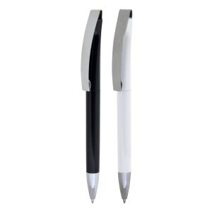 A twist action pen with a metal clip available in vibrant transparent colours. Features a large print area to the barrel. Also available in Solid White & Solid Black (TPC800302)
