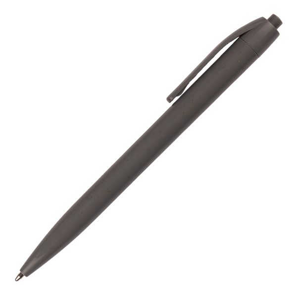 A push action ball pen made from 30% less plastic with the addition of wheat straw