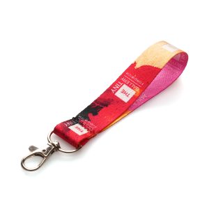 Eco-friendly RPET lanyard keyring with full colour dye sublimation to one or both sides, comes with metal clip attachment.