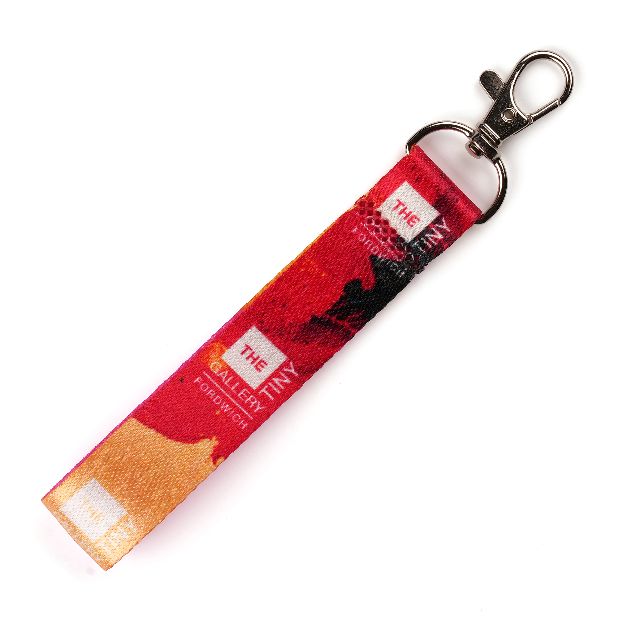 Eco-friendly RPET lanyard keyring with full colour dye sublimation to one or both sides, comes with metal clip attachment.