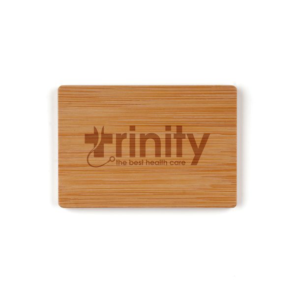 4mm thick bamboo rectangular fridge magnet.