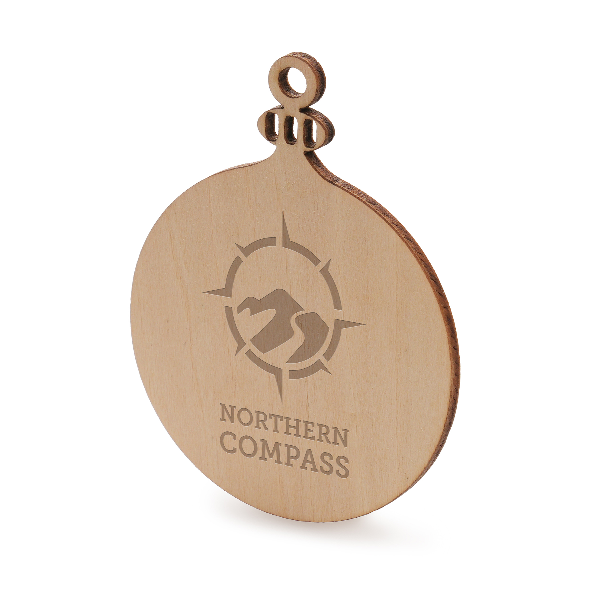 3mm thick crafted wooden Christmas bauble perfect for gifting with your logo.