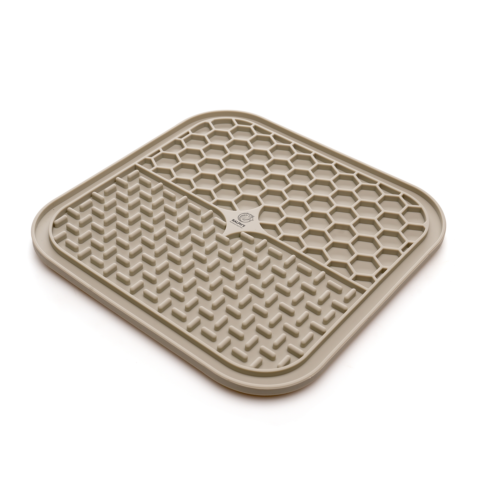 Bespoke licking mat with suction cup and spatula included. Made for pets using high-quality food-grade silicone material. Pantone matched.