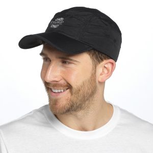 A lightweight nylon cap featuring a foldable peak and adjustable clip fastening. Perfect for life on the go, this cap is easily folded for convenient storage wherever and whenever you need it.