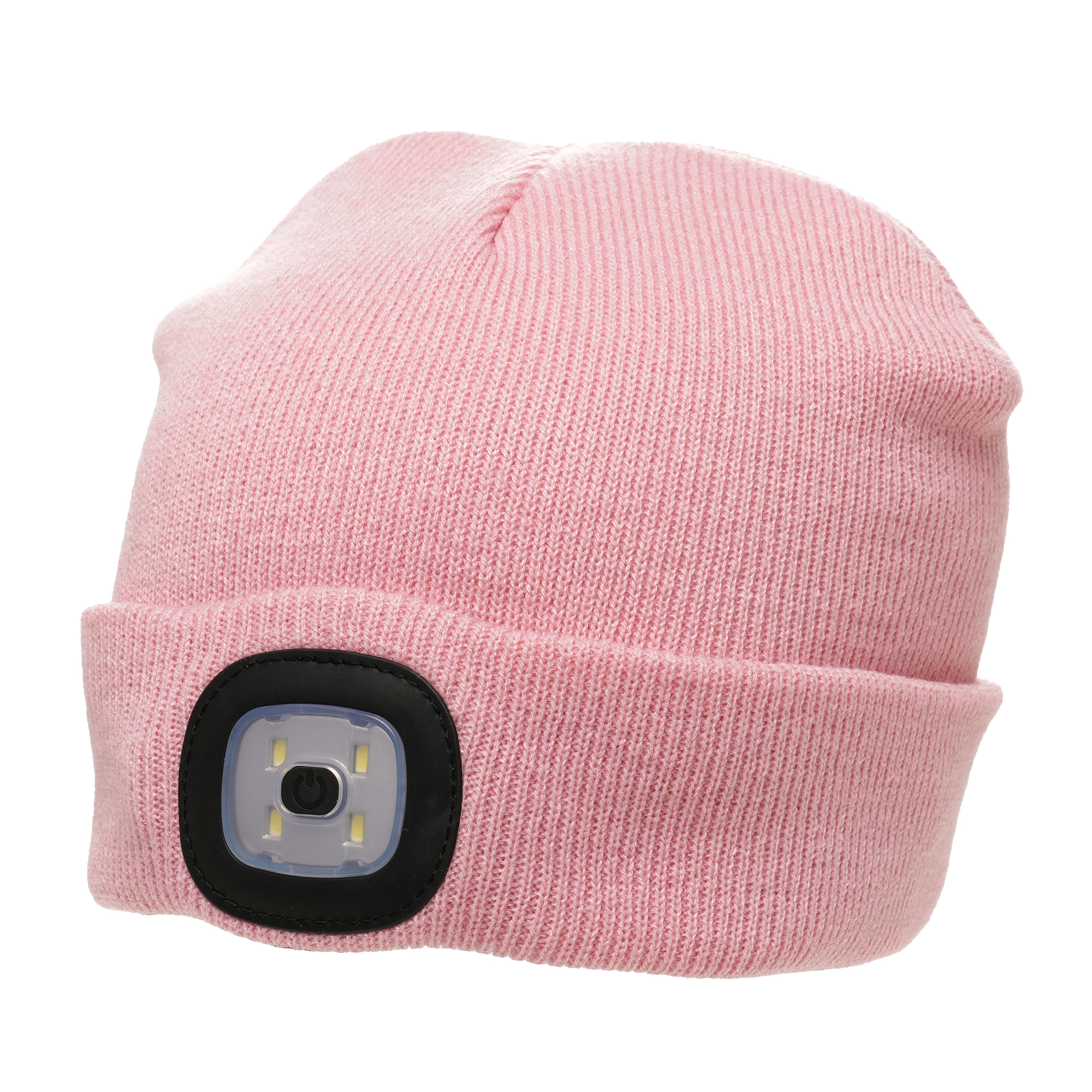 Children’s beanie hat featuring an integrated rechargeable LED light with 3 light intensity levels.