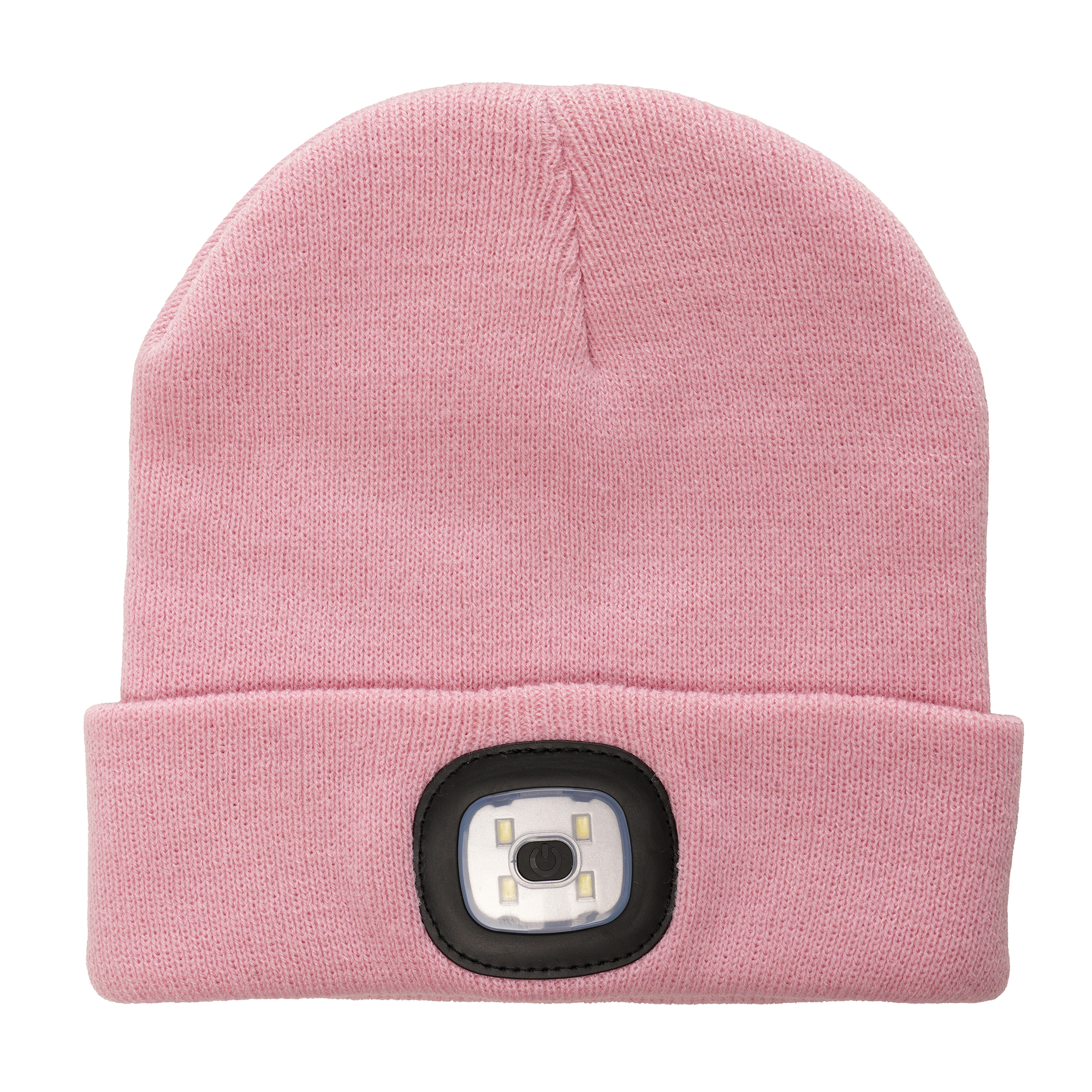 Children’s beanie hat featuring an integrated rechargeable LED light with 3 light intensity levels.