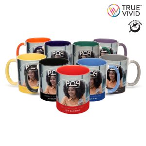 11 oz. (312ml) white ceramic mug with coloured inner and matching handle that will look great with your full colour wrap around design. Protected by a verified ORCA Coating® to maintain a photo finish for up to 3500 + dishwasher cycles!