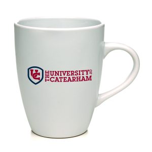 A generous capacity, 400ml mug with a smooth white gloss finish. The tall, slender design offers a great alternative to standard ceramic drinkware options.