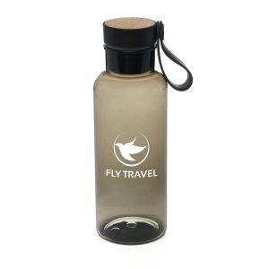 600ml bottle with RPET body, PP lid with bamboo detail, silicone carry handle and leak-resistant silicone seal. BPA and PVC free.