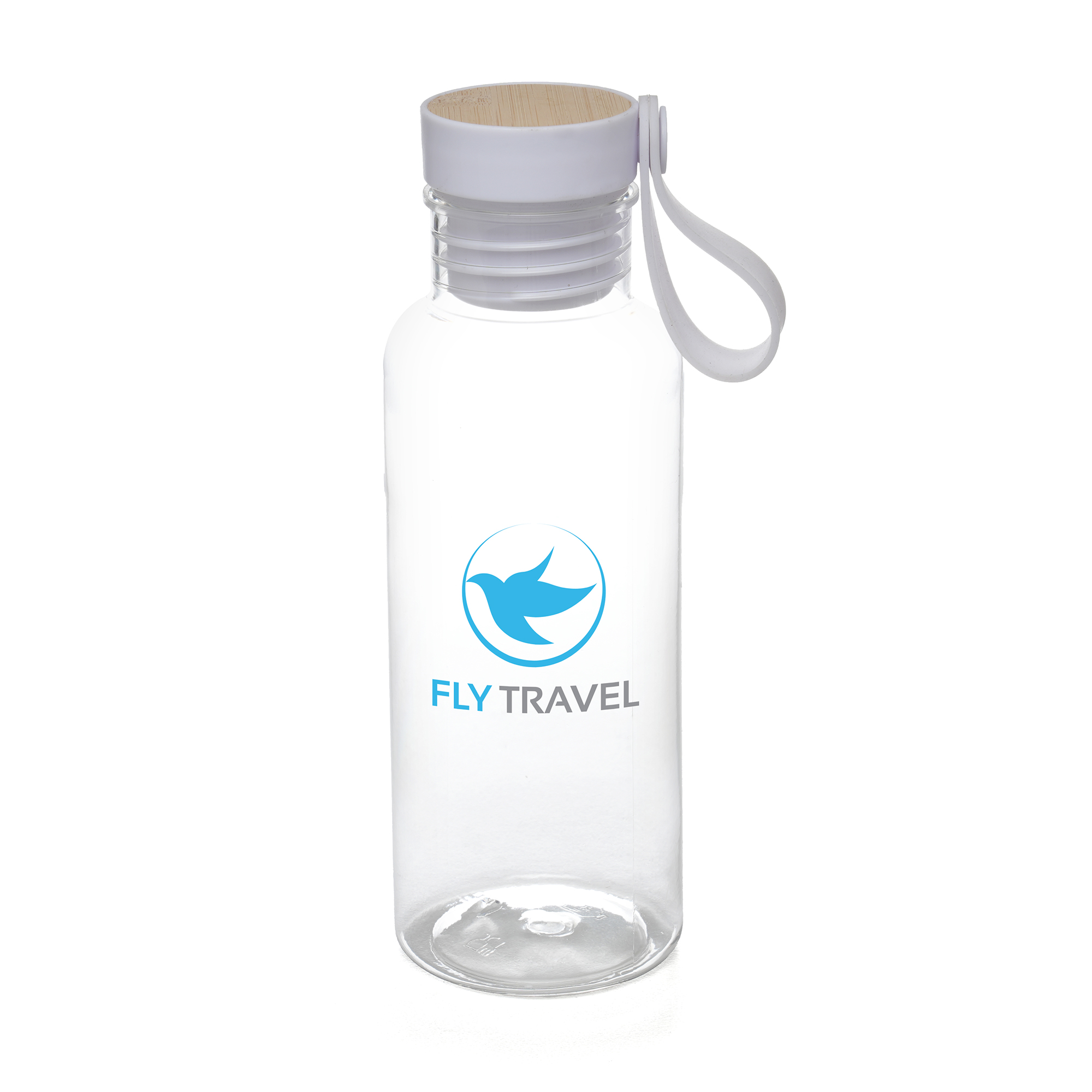 600ml bottle with RPET body, PP lid with bamboo detail, silicone carry handle and leak-resistant silicone seal. BPA and PVC free.
