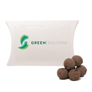 A compact pillow pack containing 6 wildflower seed balls, neatly presented in a white lightweight and durable pack. Personalisation is available on the front, with easy-to-follow sowing instructions on the back making it an ideal giveaway for events, promotions and more.