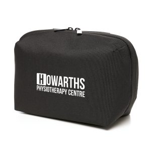 High-quality Hilton essentials bag made from durable polyester, with double zippers, a sturdy nylon carry handle and internal pockets for easy organisation.