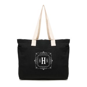 10oz tote bag made from 100% dyed cotton, with gusset and side pockets for added capacity and durable handles for on the go, featuring a large branding area for your company logo. Natural version available QB1594.