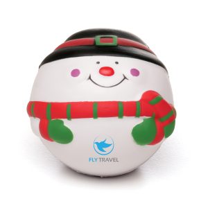 Snowman shaped PU stress toy.