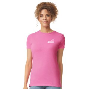 Knit with Softstyle™ yarns, this lightweight tee is an excellent backdrop for embellishment.