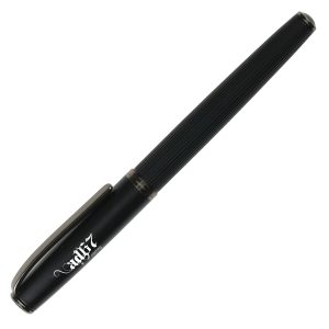 Matt black capped rollerball pen with gun metal trims and fluted barrel. A heavyweight Prestige pen with a stylish twist. Matching ball pen available to create a set.