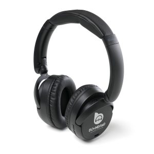 Premium Wireless Bluetooth® headphones delivers up to 20 hours of total play time with a 400mAh Lithium battery. Feature easy controls, microphone to take phone calls, cushioned ear cups, a padded headband, and a foldable design for comfort and portability. Includes a 30cm USB to USB-C charging cable.