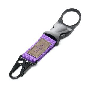 Heavy-duty metal carabiner with a durable polyester strap and bottle holder clip. Perfect for attaching to trousers, bags and more. 1-colour embroidered logo on patch.